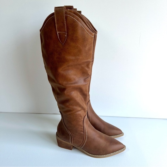 Oasis Society • Charlee Western Style Faux Leather Knee High Boots • Women’s 6 - Picture 4 of 14
